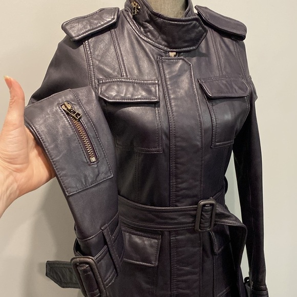 TWO Percent Purple Leather Moto coat - Picture 4 of 16